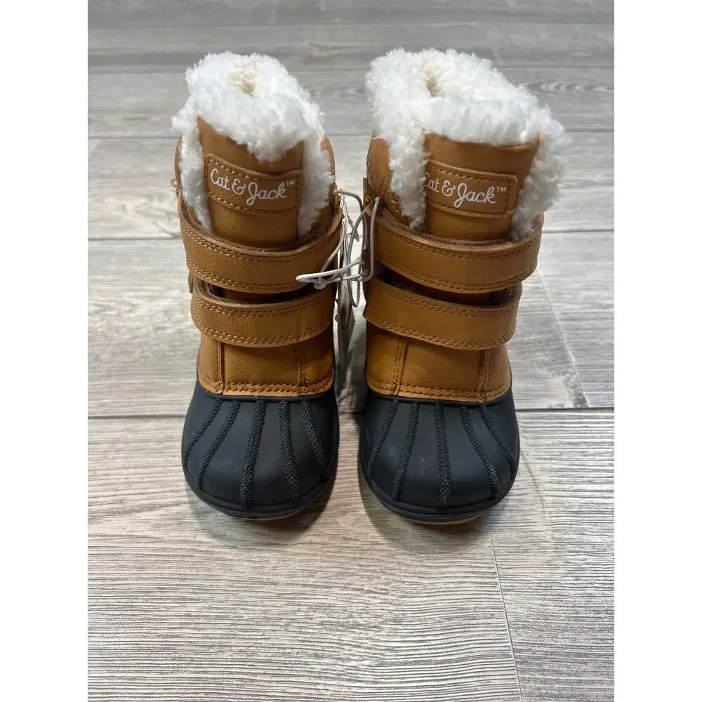 Cat & Jack Denver Waterproof Snow Boots Cognac 7 NWT